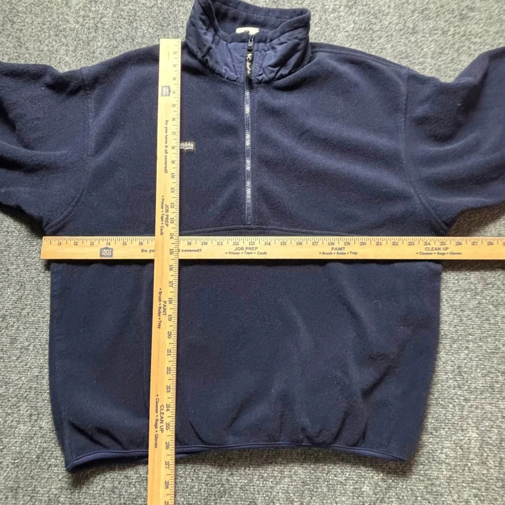 Vintage Columbia Mens Navy Blue Fleece Quarter Zip Pullover Sweater Large L